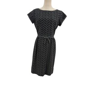 Vtg 50s Grey Eyelet Lace Wiggle Dress Wool Feel 27w Rockabilly Hourglass